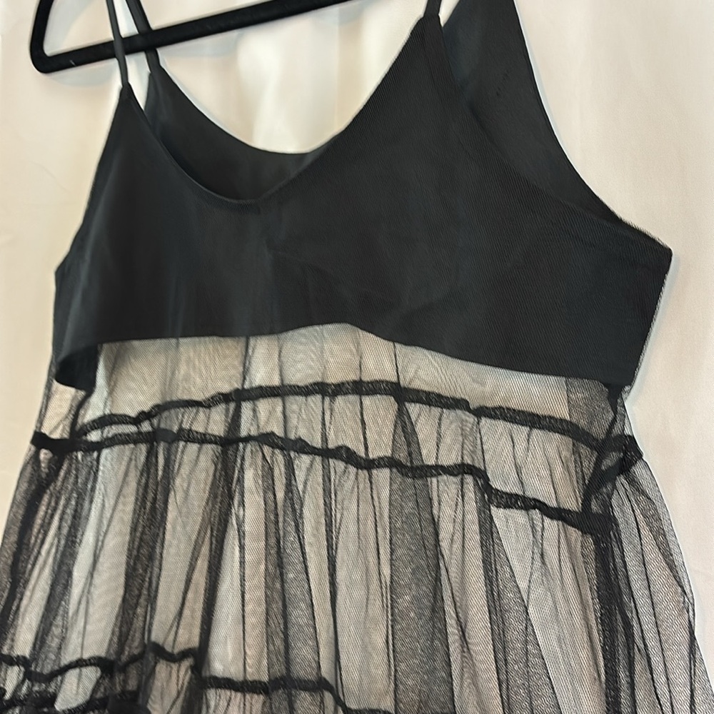 NWT Madonna @ Co. Tulle Overlay Tunic Sheer Black Dress… - Picture 5 of 5